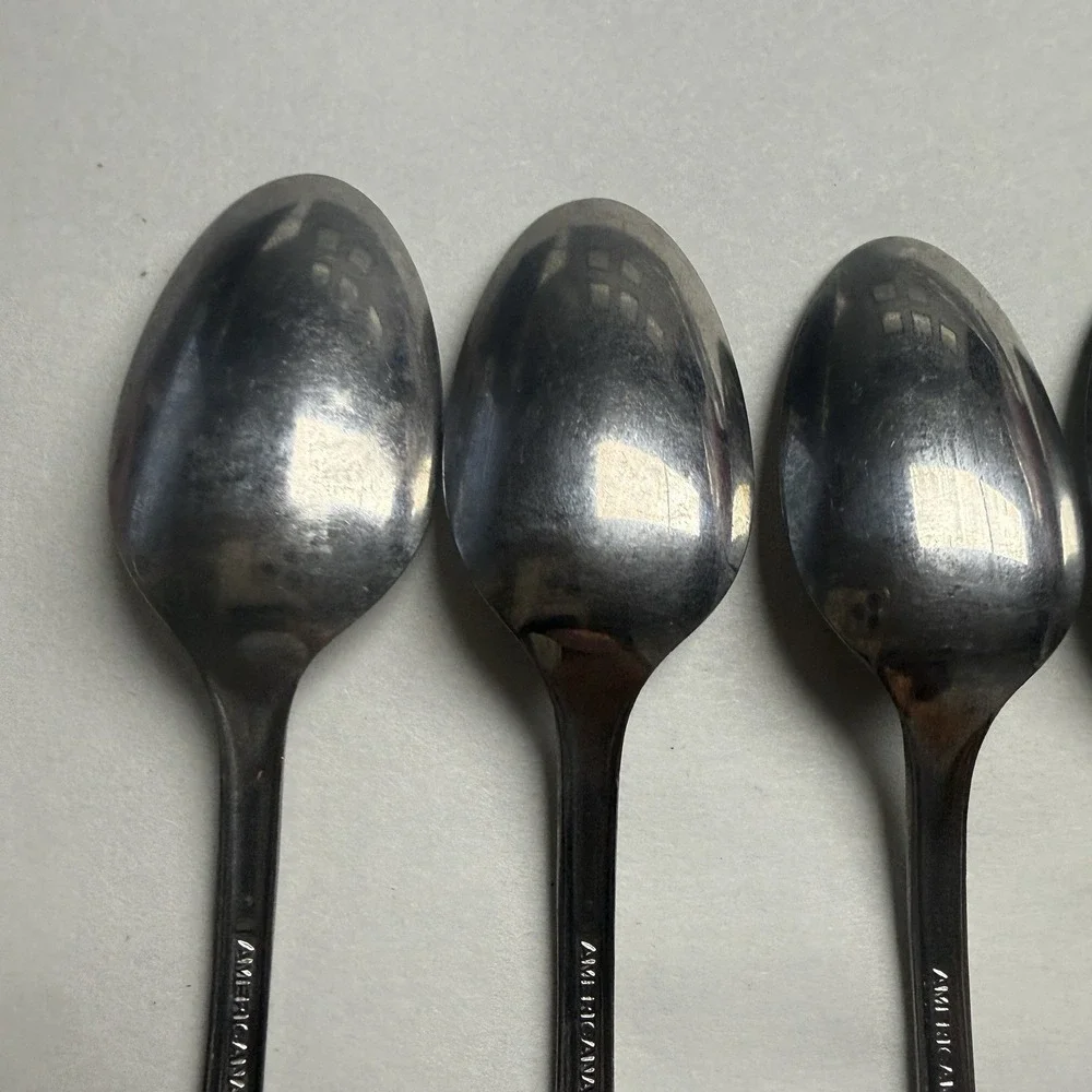 8 International Silver Americana Star Stainless USA Iced Tea Spoons Long Flatwar